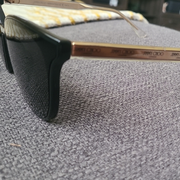 Jimmy Choo Black and Gold Sunglasses Modern Accessories